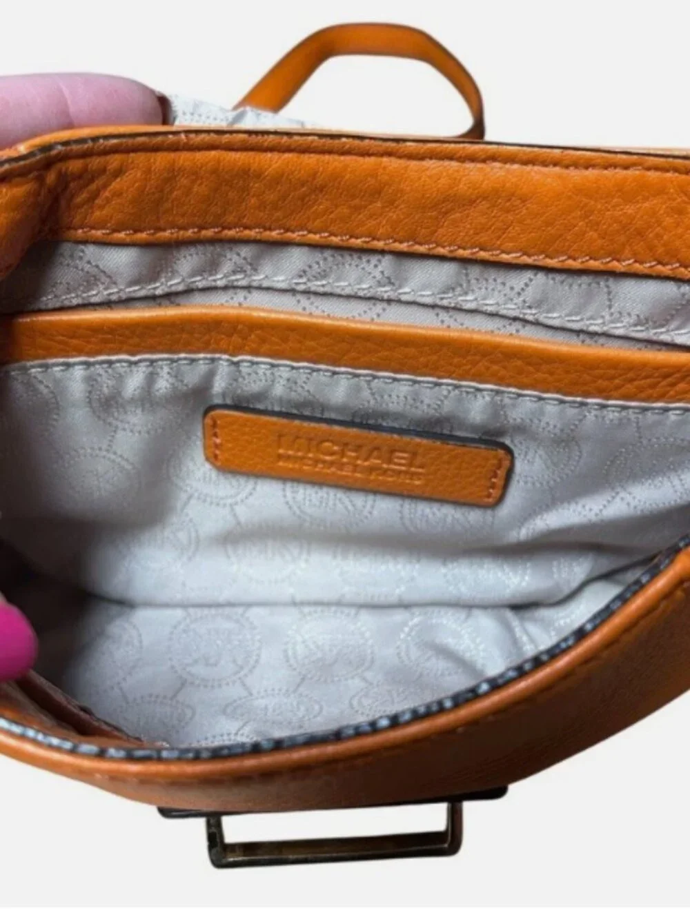 VINTAGE MICHAEL KORS CHARLTON PUMPKIN ORANGE SUPER SOFT LEATHER CROSSBODY PURSE